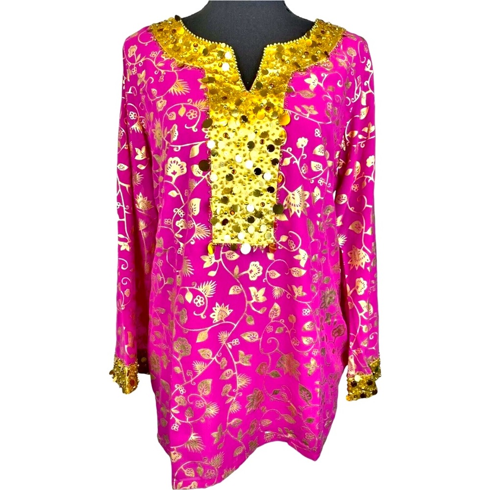 Diane Gilman!100% silk! Gorgeous Fuchsia tunic!
